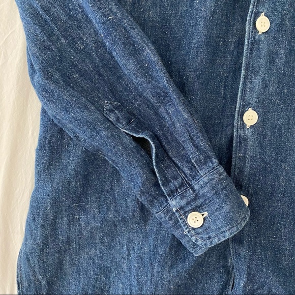 OUR LEGACY WORKSHOP RARE Japanese Hemp, Indigo & Mother Pearl Buttons Shirt S-L - Picture 8 of 11